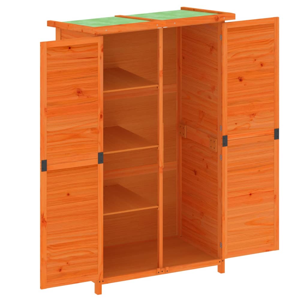 vidaXL Abri à outils de jardin marron 83x57x140 cm bois massif pin