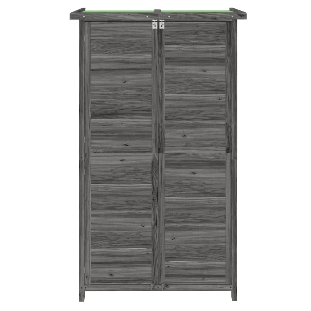 vidaXL Abri à outils de jardin gris 83x57x140 cm bois massif pin