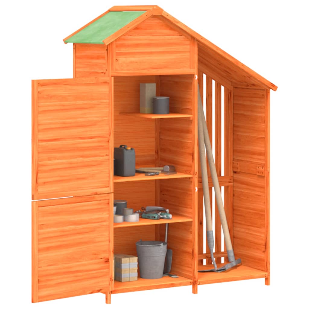 vidaXL Abri à outils de jardin marron 120x53,5x170 cm bois massif pin