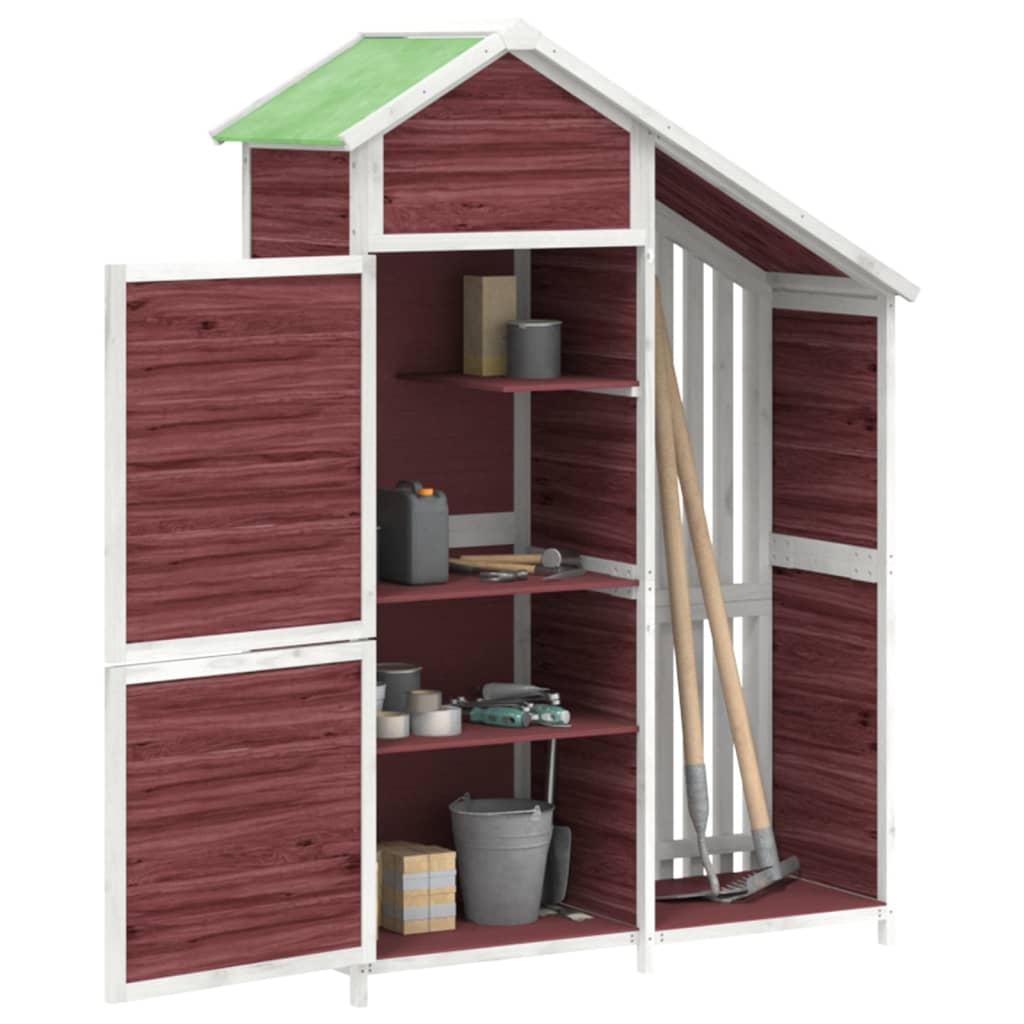 vidaXL Abri à outils de jardin moka 120x53,5x170 cm bois massif pin
