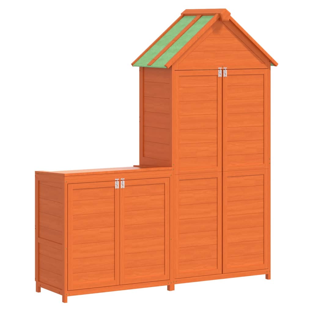 vidaXL Ensemble de remise à outils de jardin 2 pcs marron pin massif