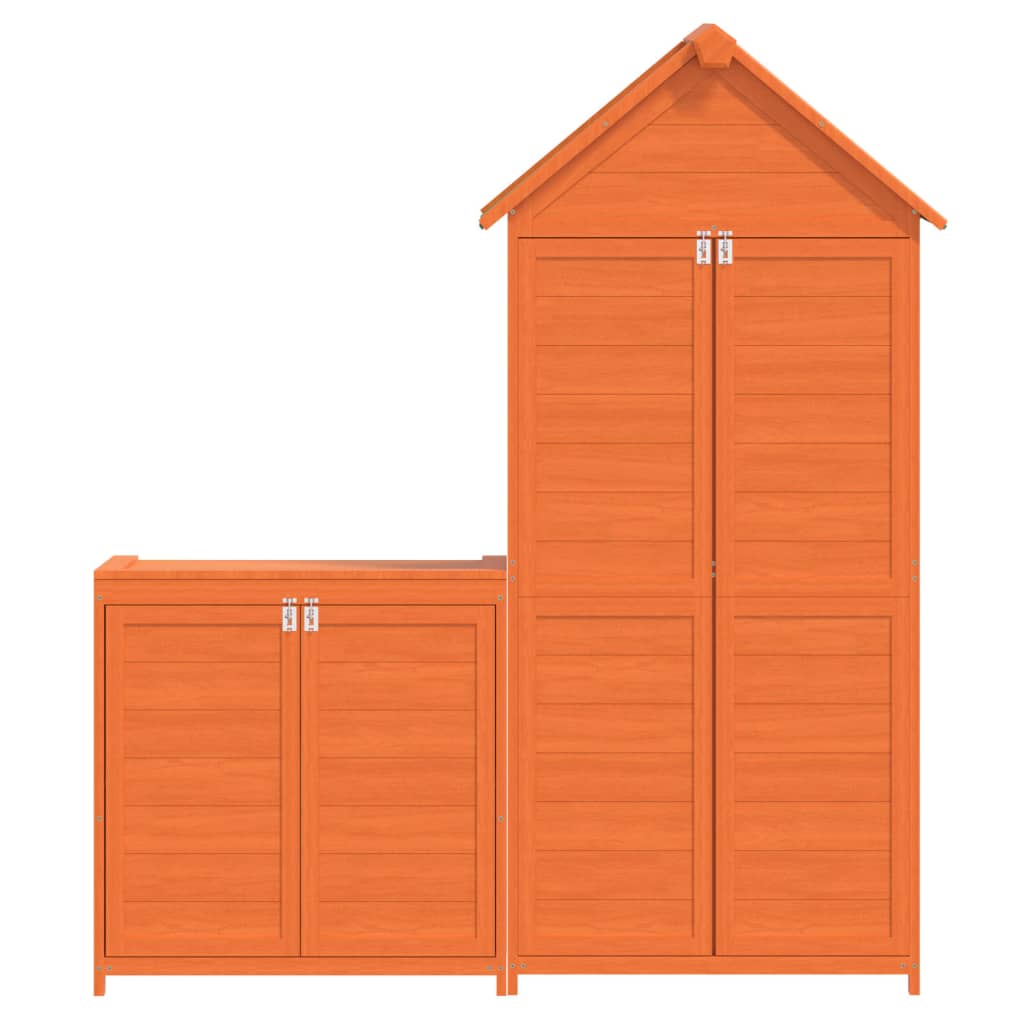 vidaXL Ensemble de remise à outils de jardin 2 pcs marron pin massif