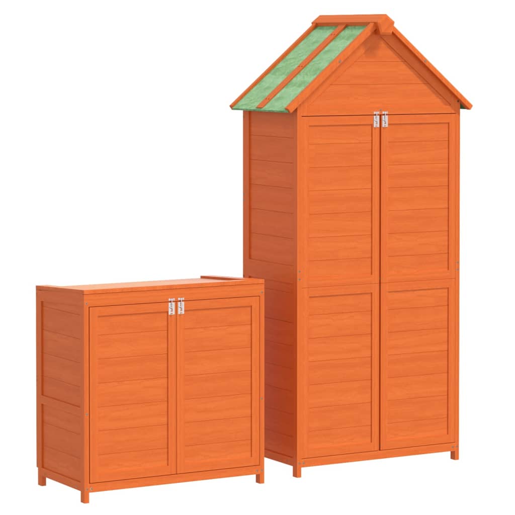 vidaXL Ensemble de remise à outils de jardin 2 pcs marron pin massif