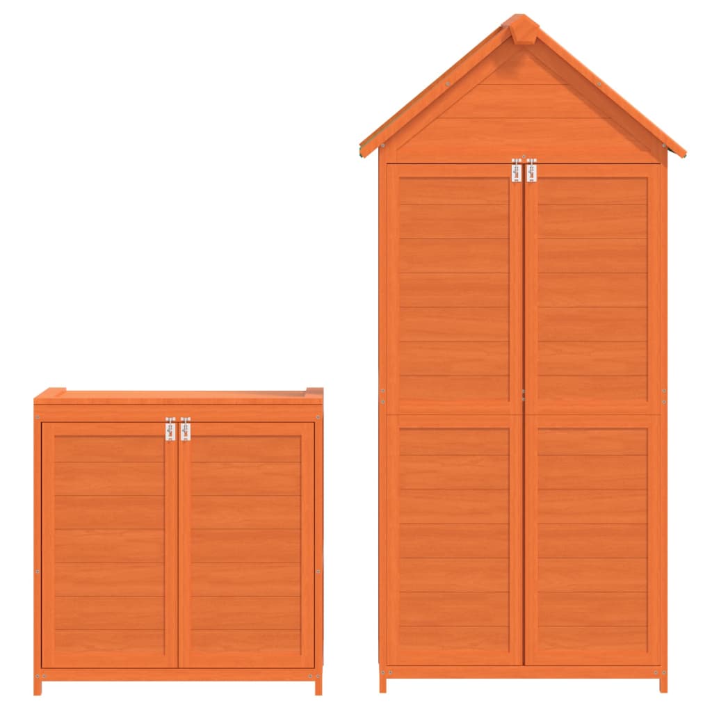 vidaXL Ensemble de remise à outils de jardin 2 pcs marron pin massif