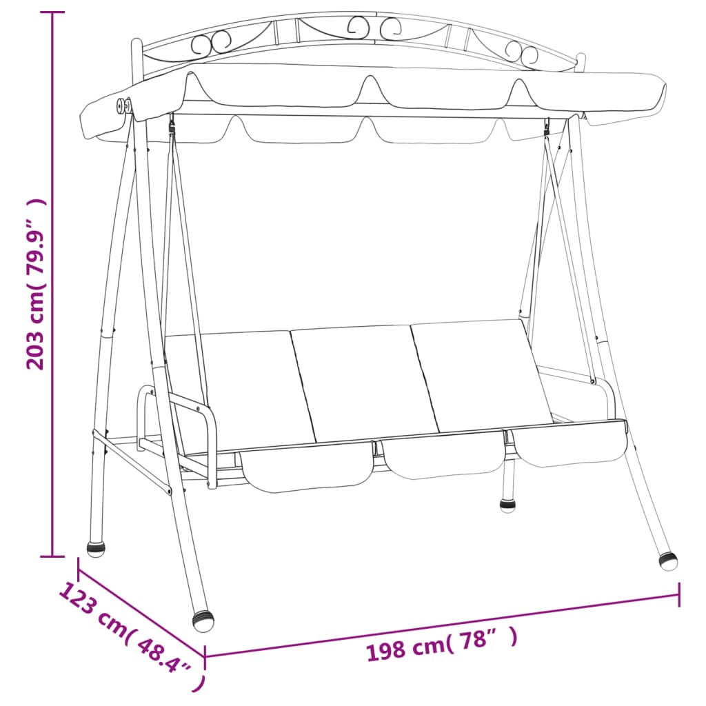 vidaXL Balancelle de jardin avec auvent vert 198 cm tissu et acier