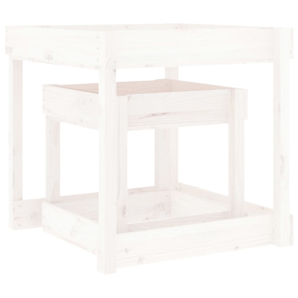 vidaXL Tables à sable 2 pcs blanc bois de pin massif