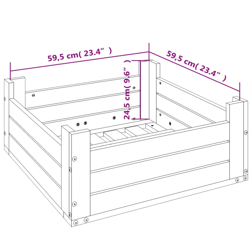 vidaXL Couvercle de base de parasol bois massif de pin