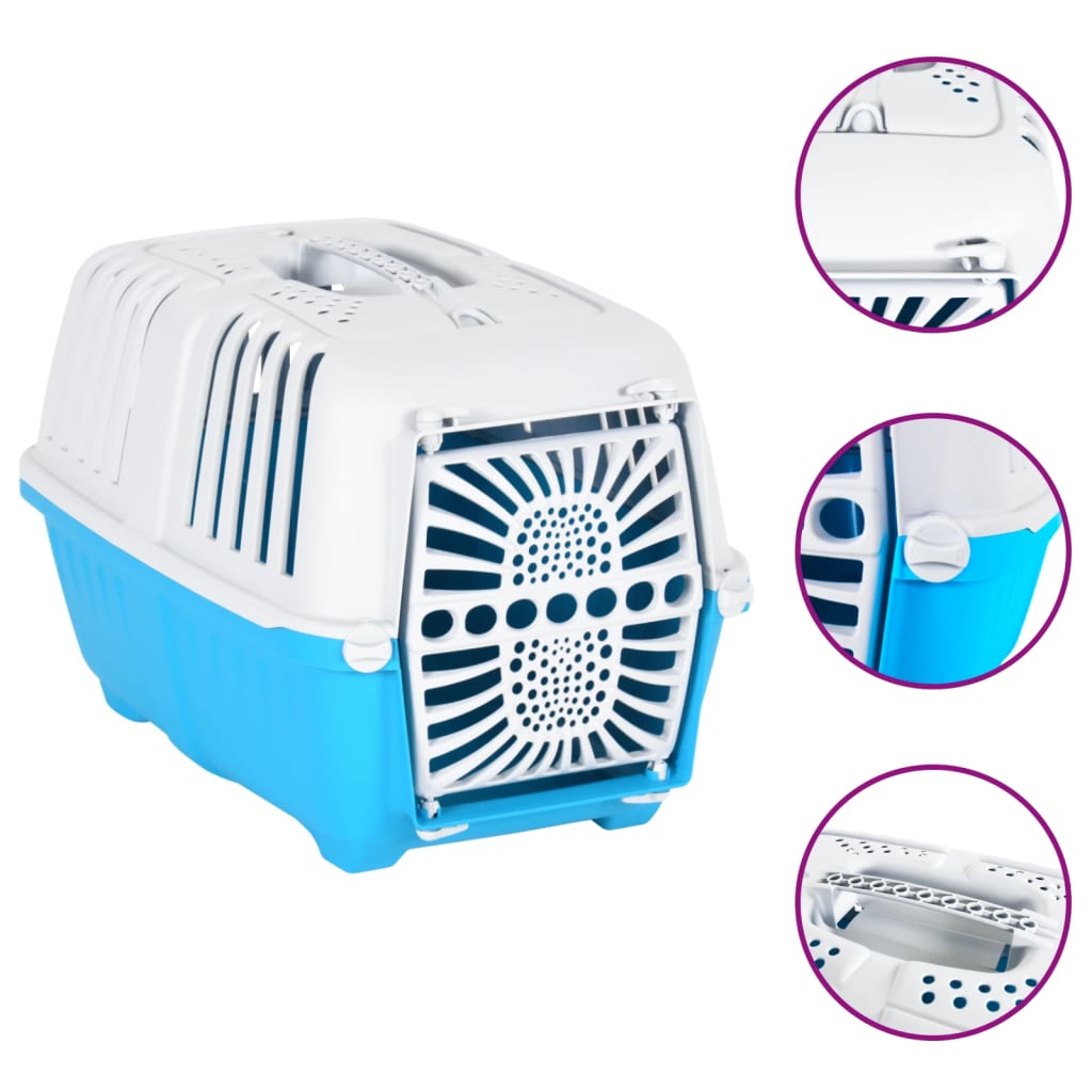vidaXL Transporteur pour animaux de compagnie blanc et bleu PP
