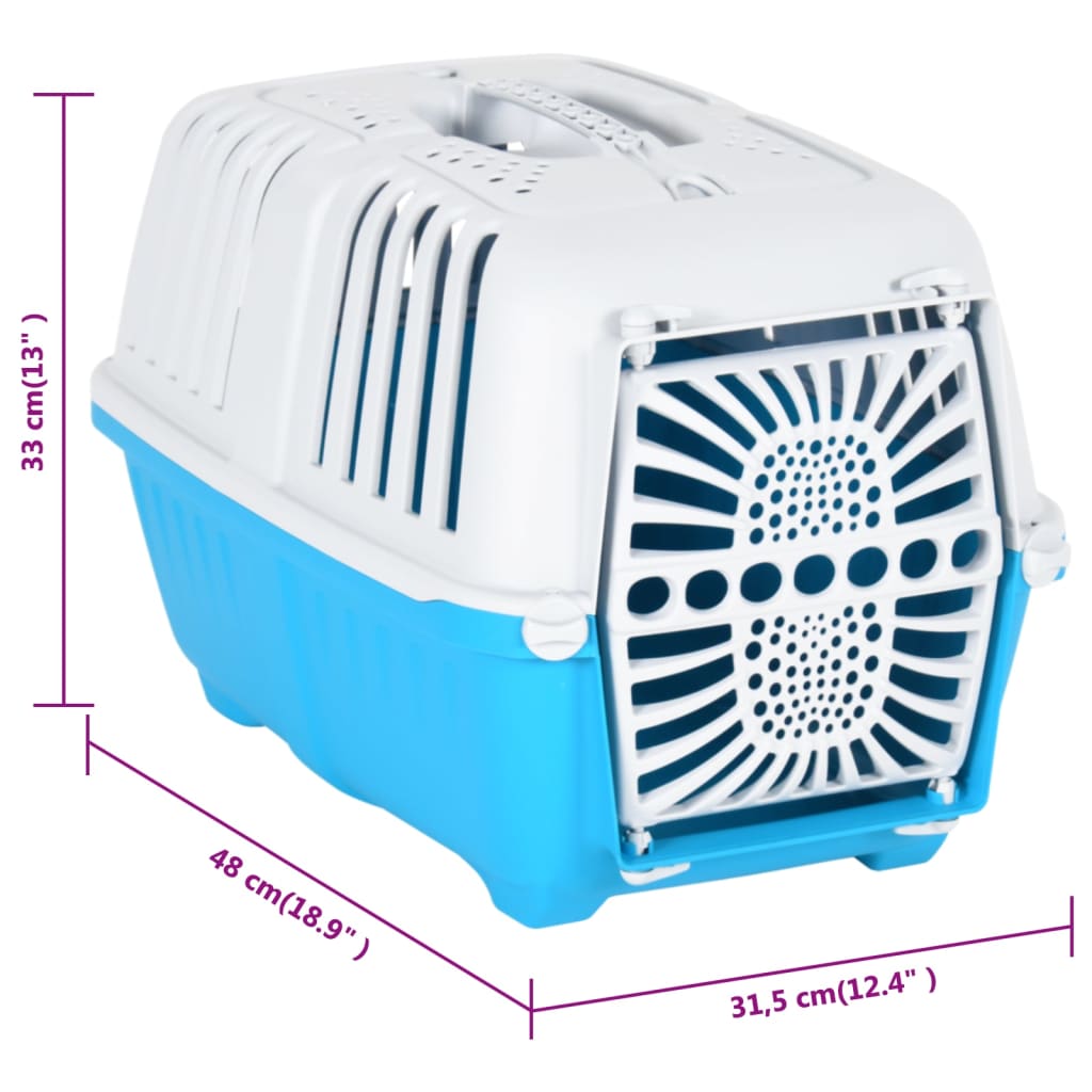 vidaXL Transporteur pour animaux de compagnie blanc et bleu PP
