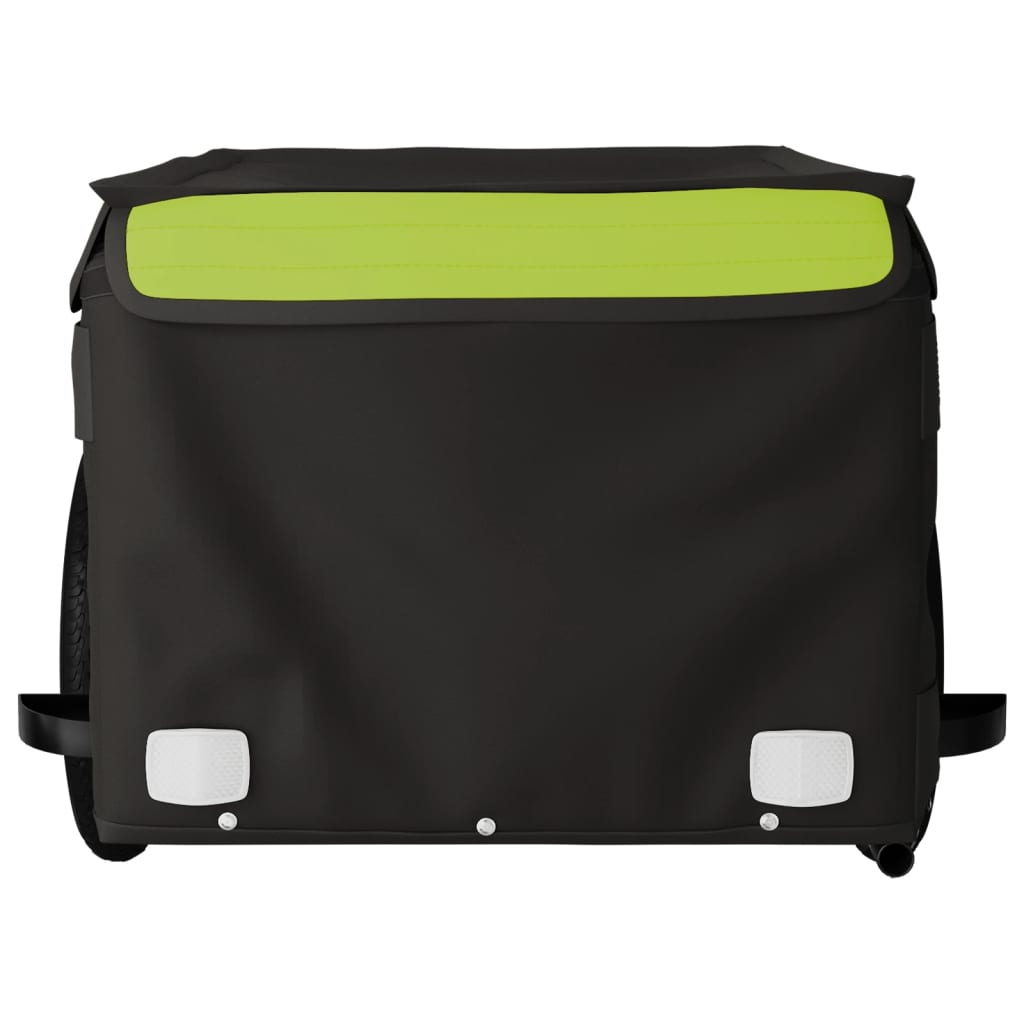 vidaXL Remorque de vélo noir et vert 30 kg fer