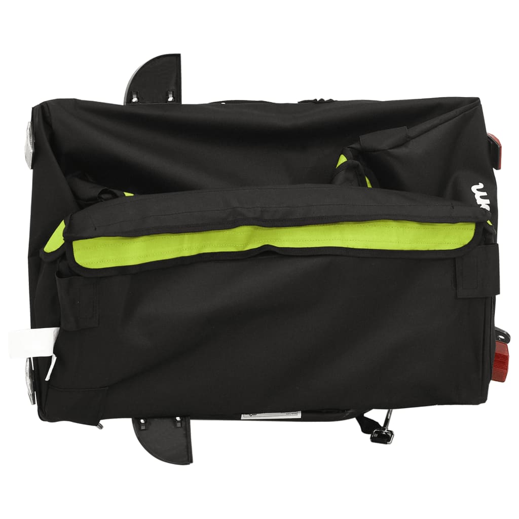 vidaXL Remorque de vélo noir et vert 30 kg fer