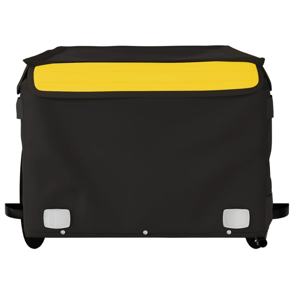 vidaXL Remorque de vélo noir et jaune 45 kg fer