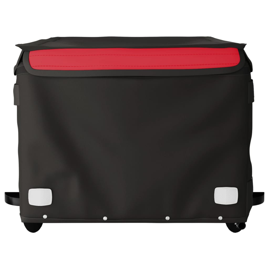 vidaXL Remorque de vélo noir et rouge 45 kg fer