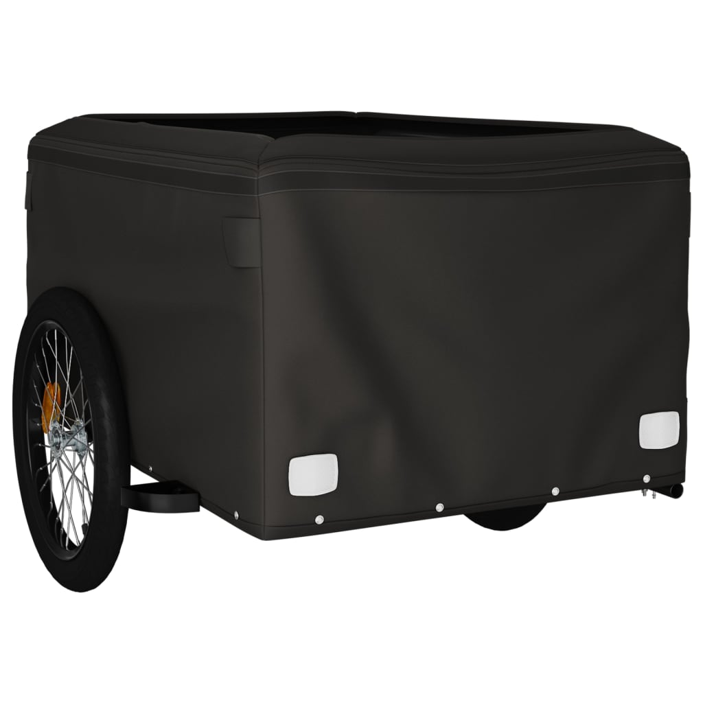 vidaXL Remorque de vélo noir et jaune 45 kg fer