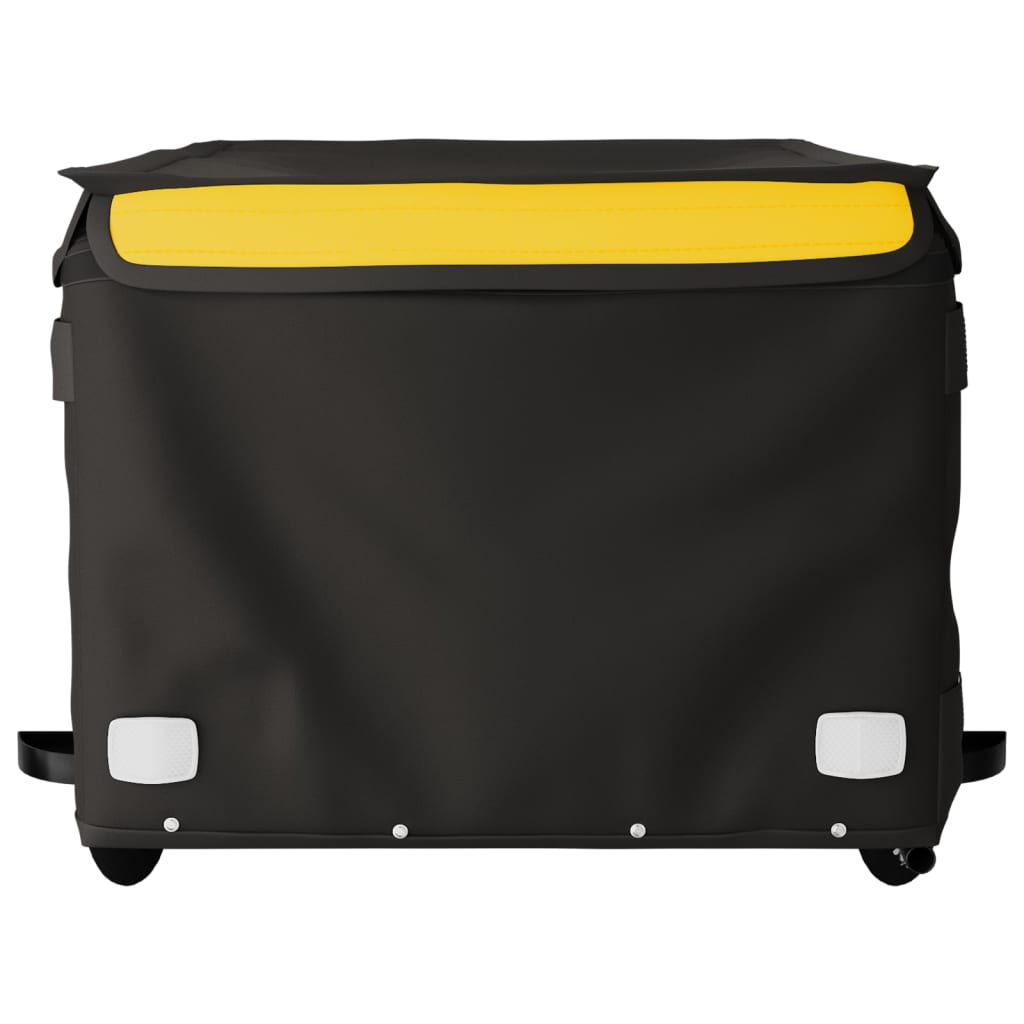 vidaXL Remorque de vélo noir et jaune 45 kg fer