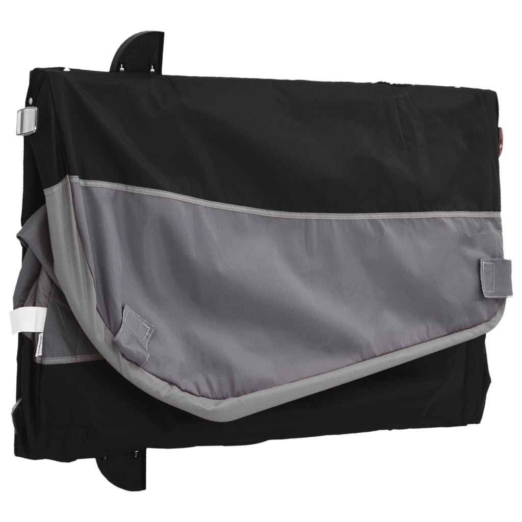vidaXL Remorque de vélo noir et gris 45 kg fer