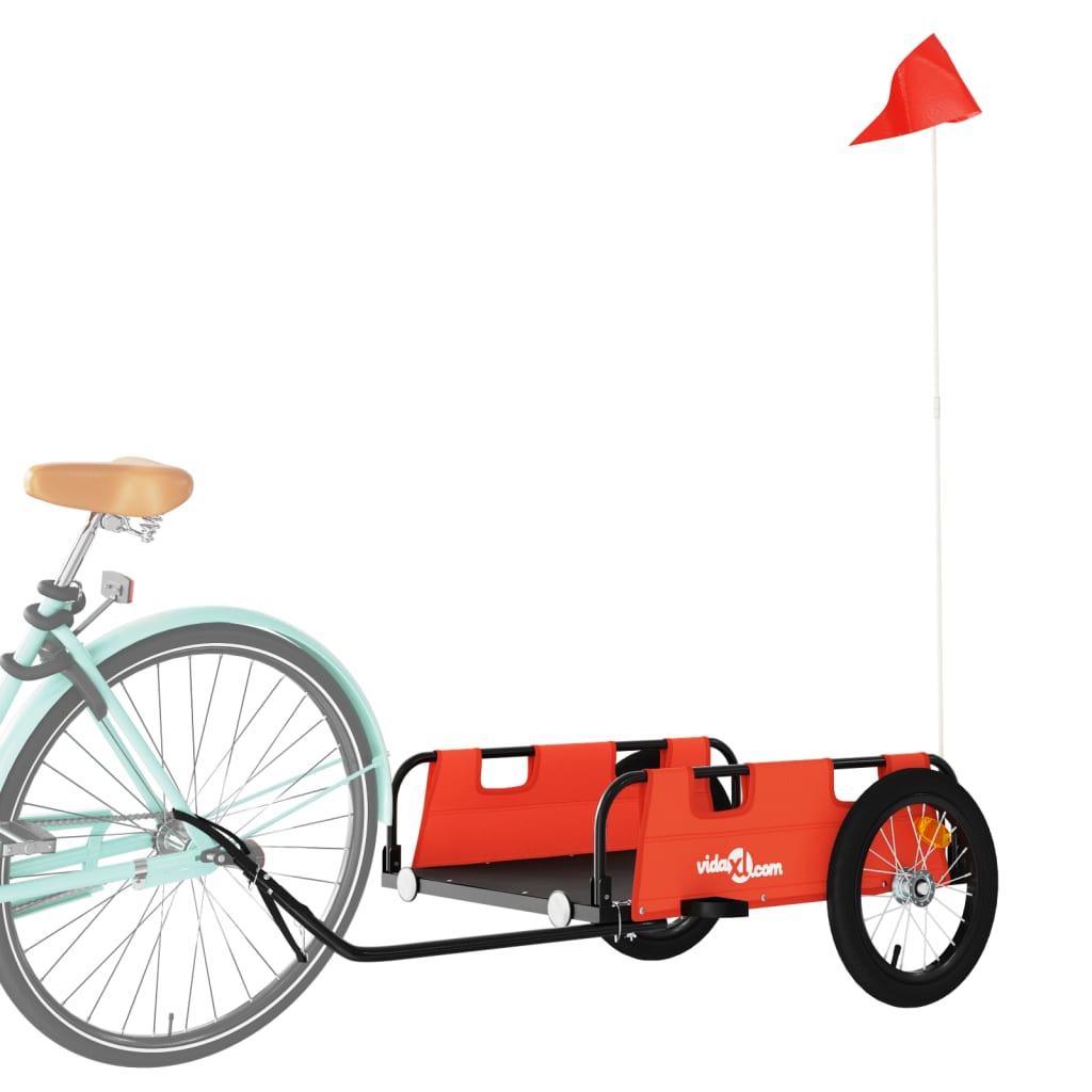 vidaXL Remorque de vélo orange tissu oxford et fer