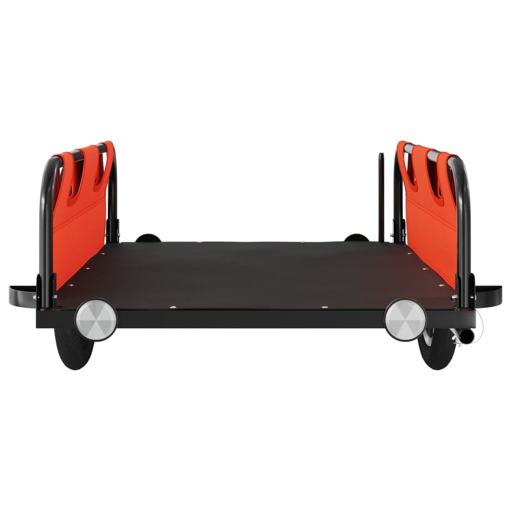 vidaXL Remorque de vélo orange tissu oxford et fer