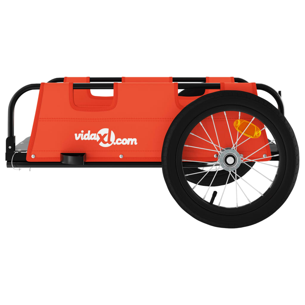 vidaXL Remorque de vélo orange tissu oxford et fer