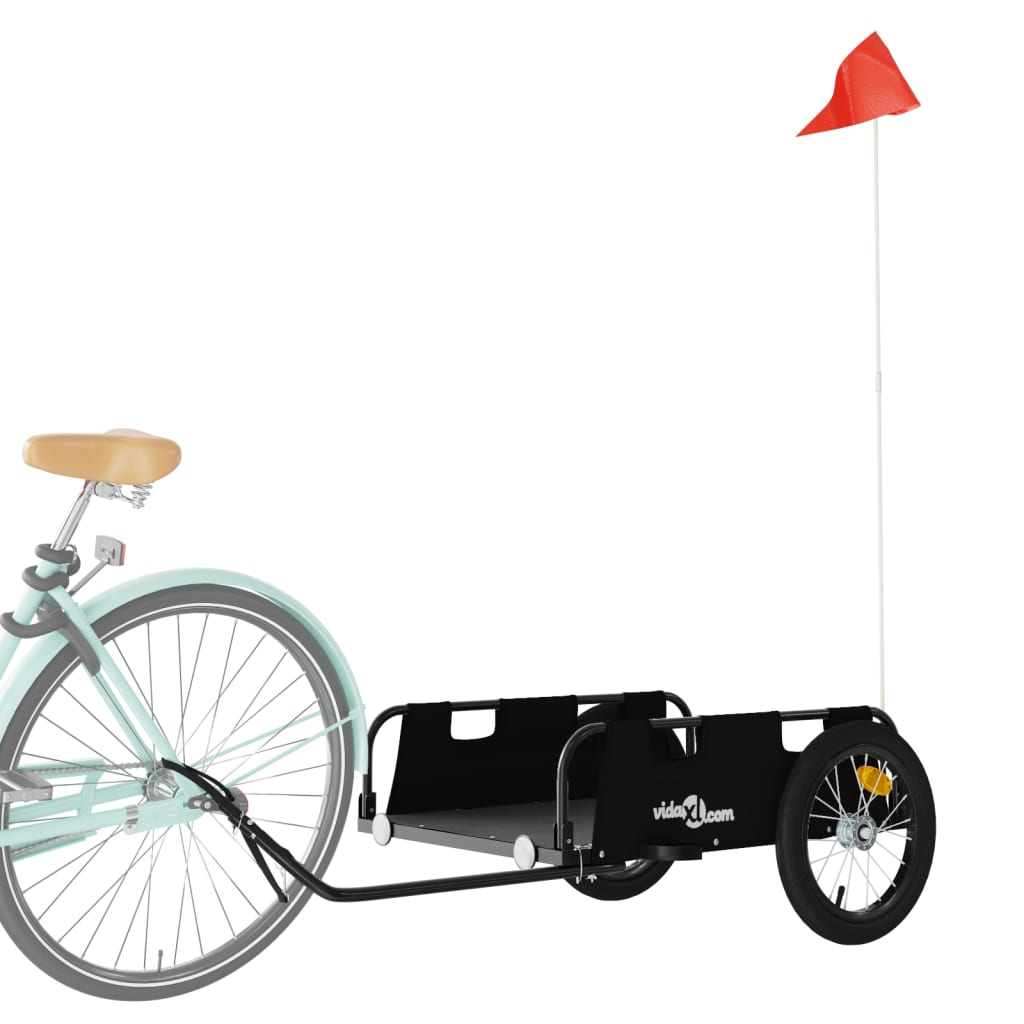 vidaXL Remorque de vélo noir tissu oxford et fer