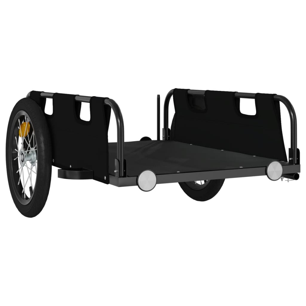 vidaXL Remorque de vélo noir tissu oxford et fer