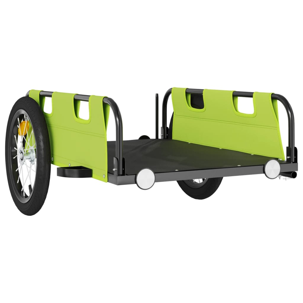 vidaXL Remorque de vélo vert tissu oxford et fer