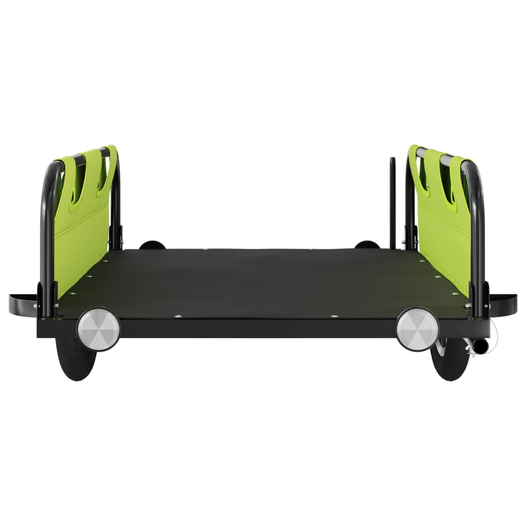 vidaXL Remorque de vélo vert tissu oxford et fer
