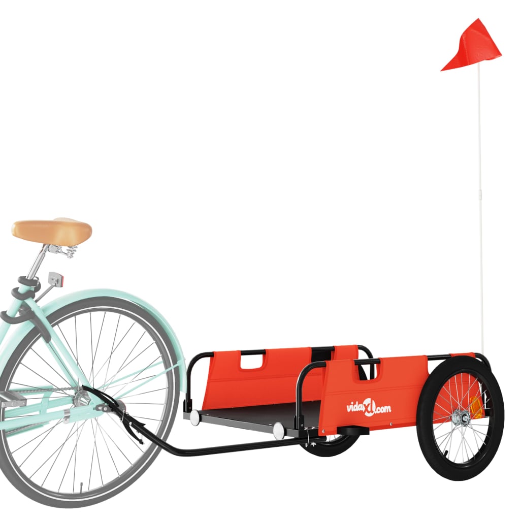 vidaXL Remorque de vélo orange tissu oxford et fer