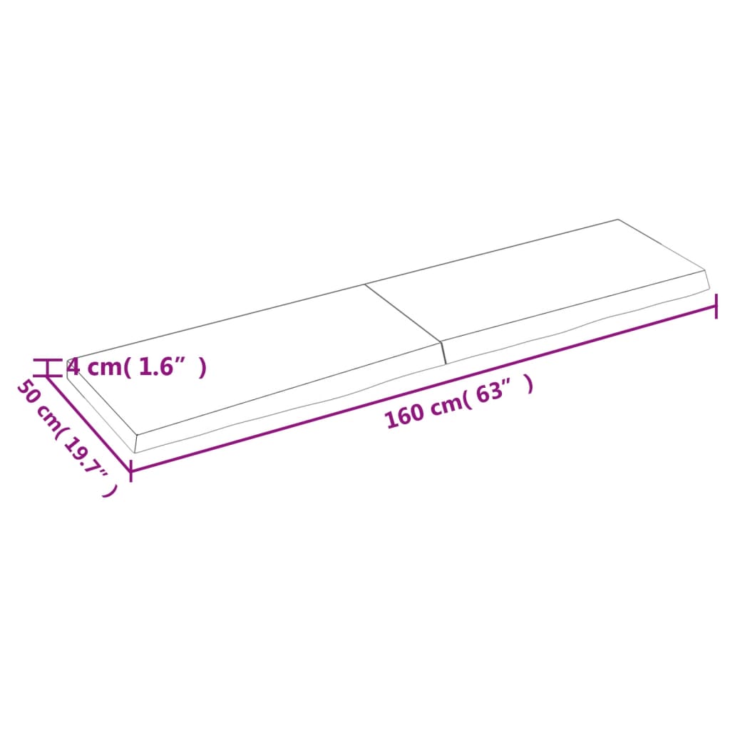 vidaXL Comptoir de salle de bain gris foncé 160x50x4 cm bois traité