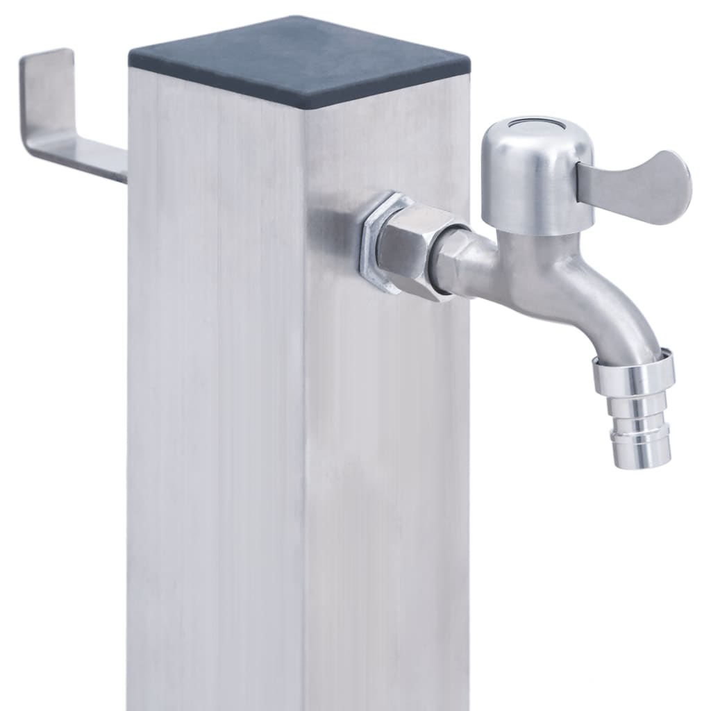 vidaXL Colonne à eau de jardin 40 cm acier inoxydable carré