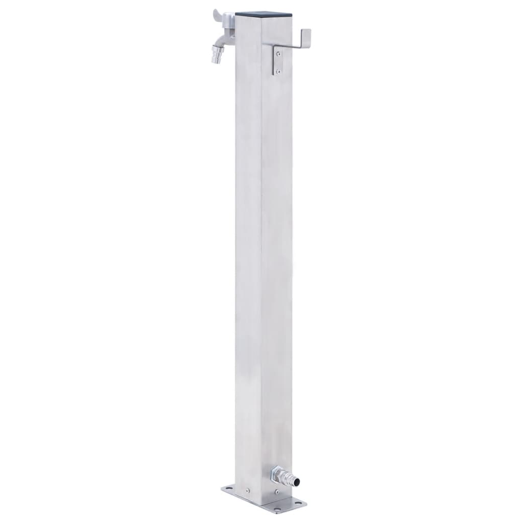vidaXL Colonne à eau de jardin 80 cm acier inoxydable carré