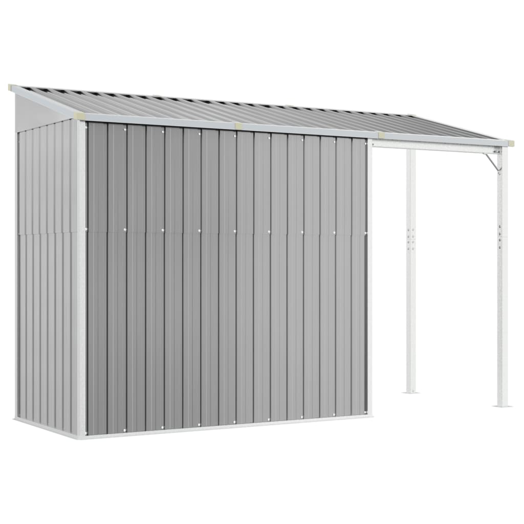 vidaXL Abri de jardin avec toit prolongé gris clair 277x110,5x181 cm