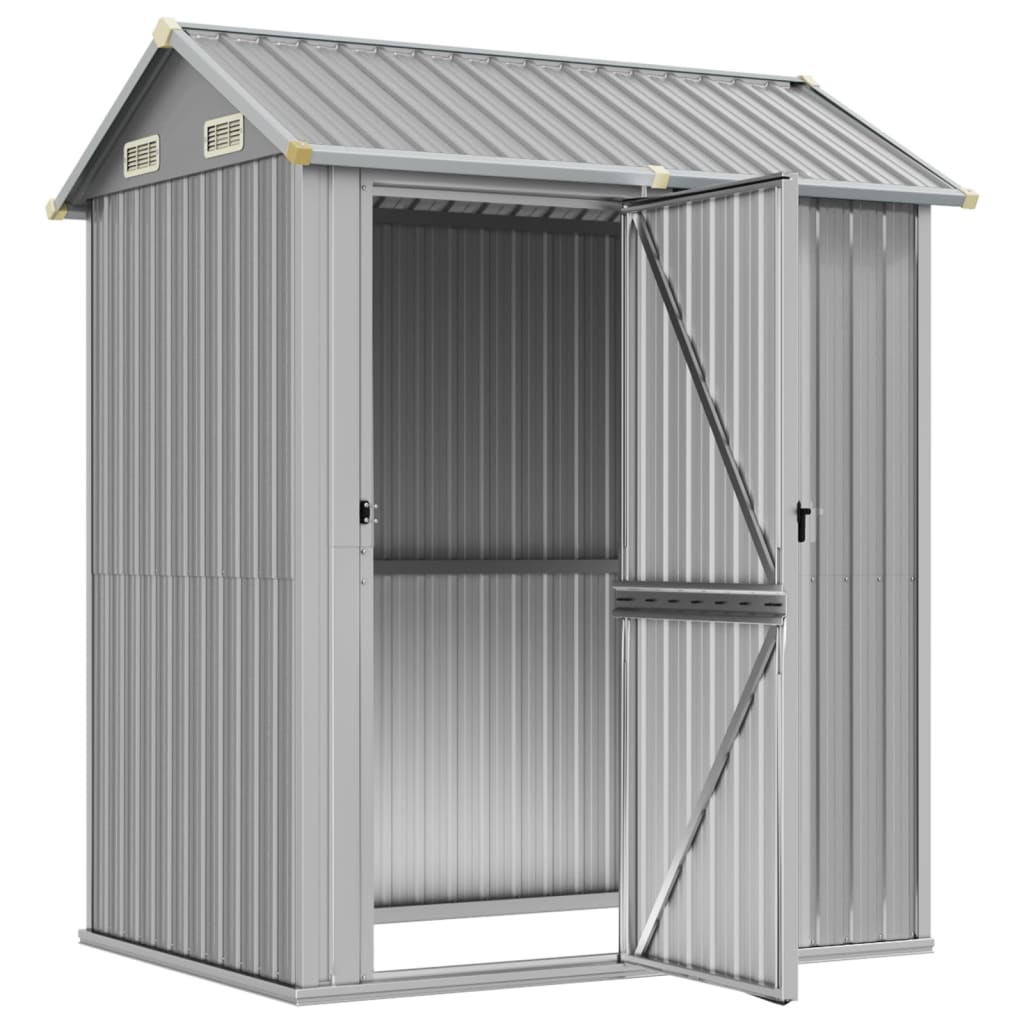 vidaXL Abri de jardin gris clair 192x152,5x237 cm acier galvanisé