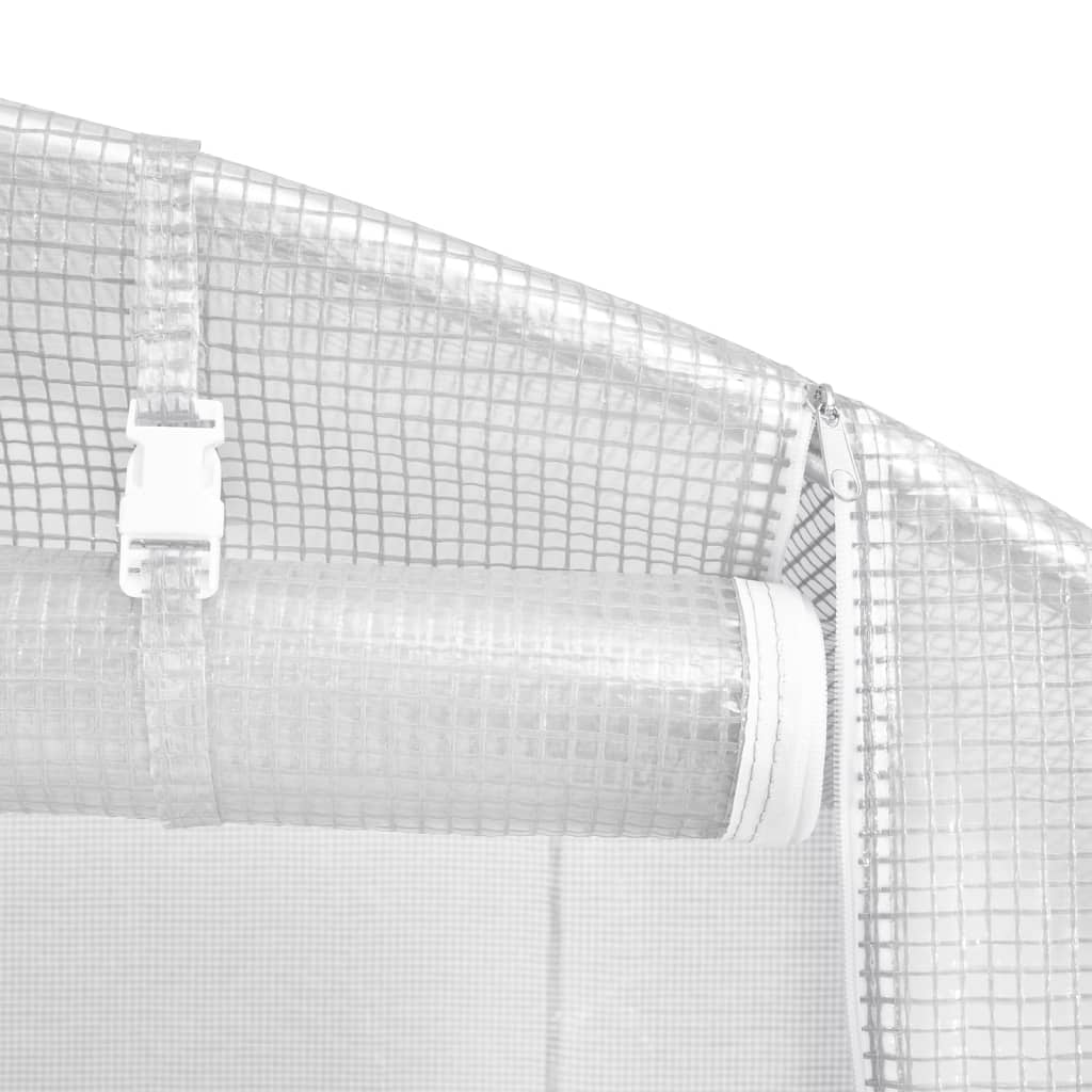 vidaXL Serre avec cadre en acier blanc 16 m² 4x4x2 m