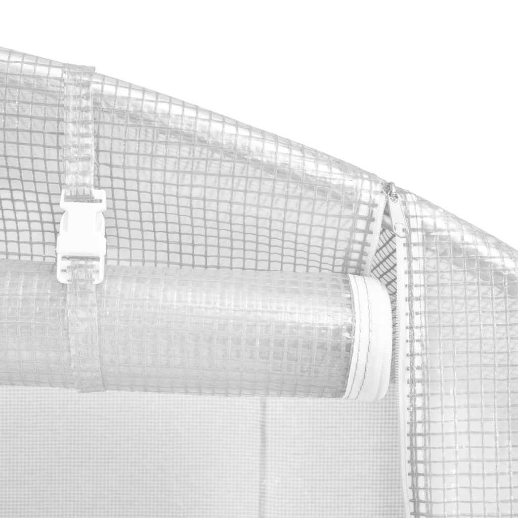 vidaXL Serre avec cadre en acier blanc 40 m² 10x4x2 m