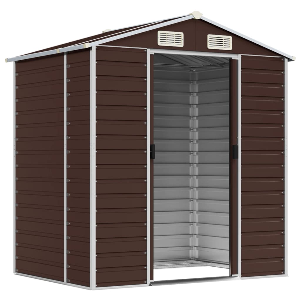 vidaXL Abri de jardin marron 191x130x198 cm acier galvanisé