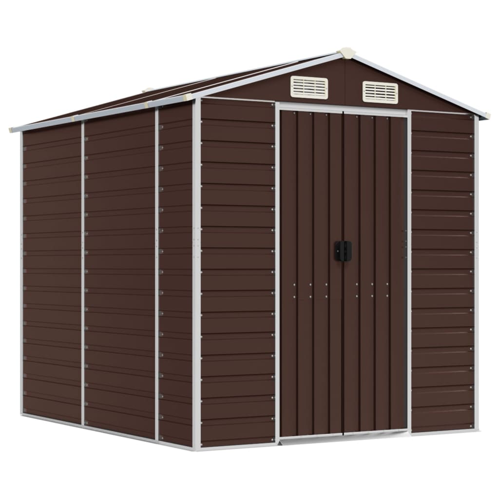 vidaXL Abri de jardin marron 191x215x198 cm acier galvanisé
