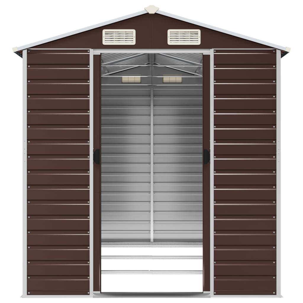 vidaXL Abri de jardin marron 191x300x198 cm acier galvanisé