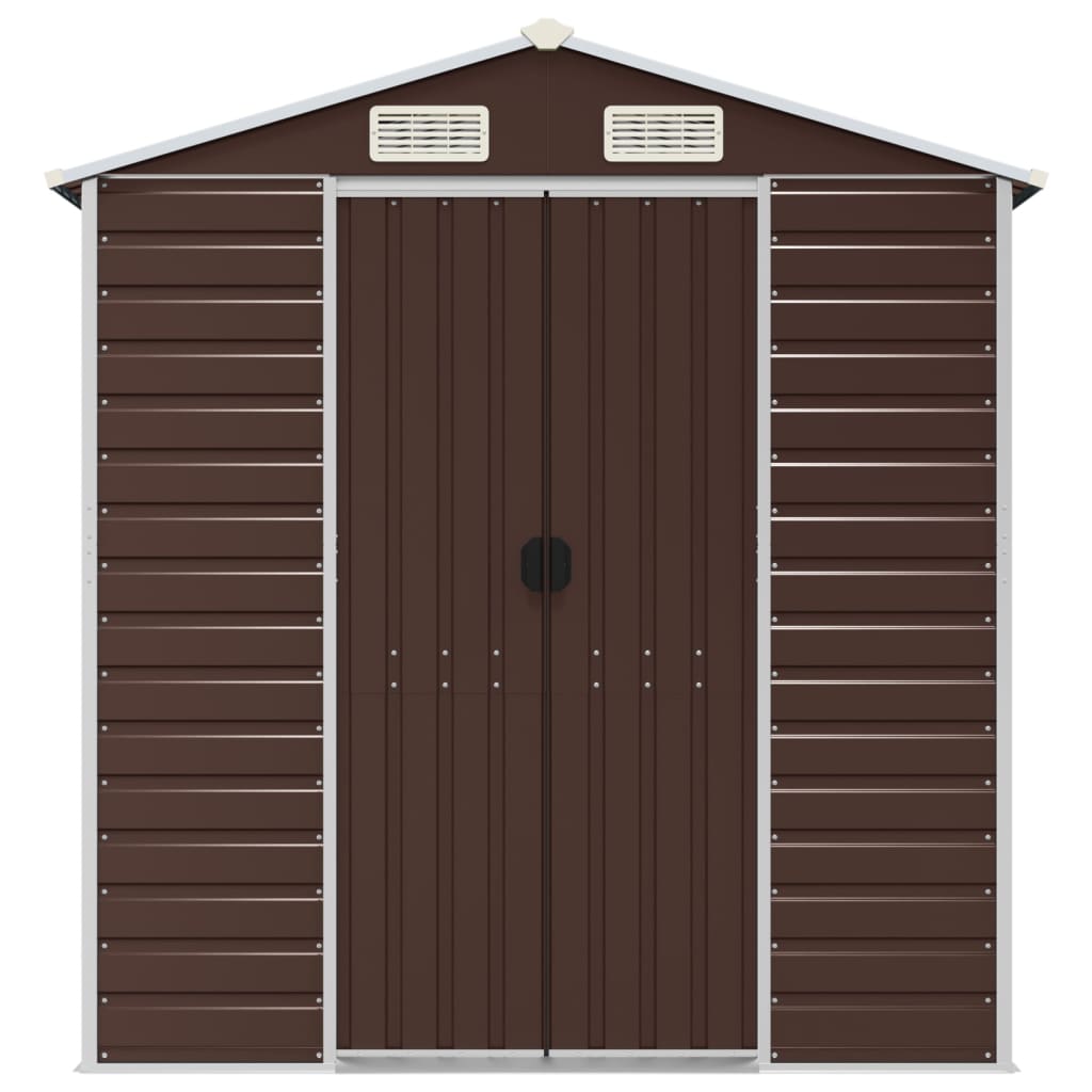 vidaXL Abri de jardin marron 191x555x198 cm acier galvanisé