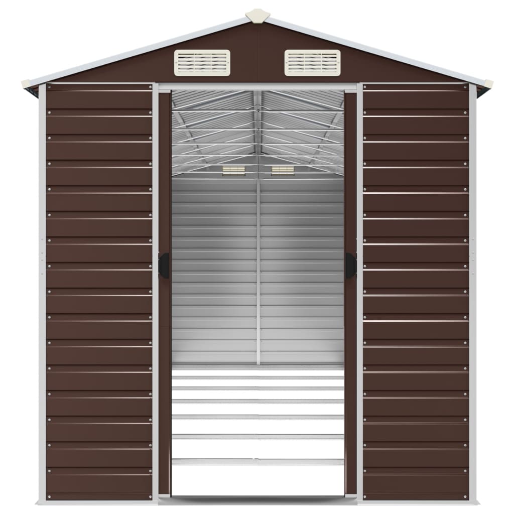 vidaXL Abri de jardin marron 191x640x198 cm acier galvanisé