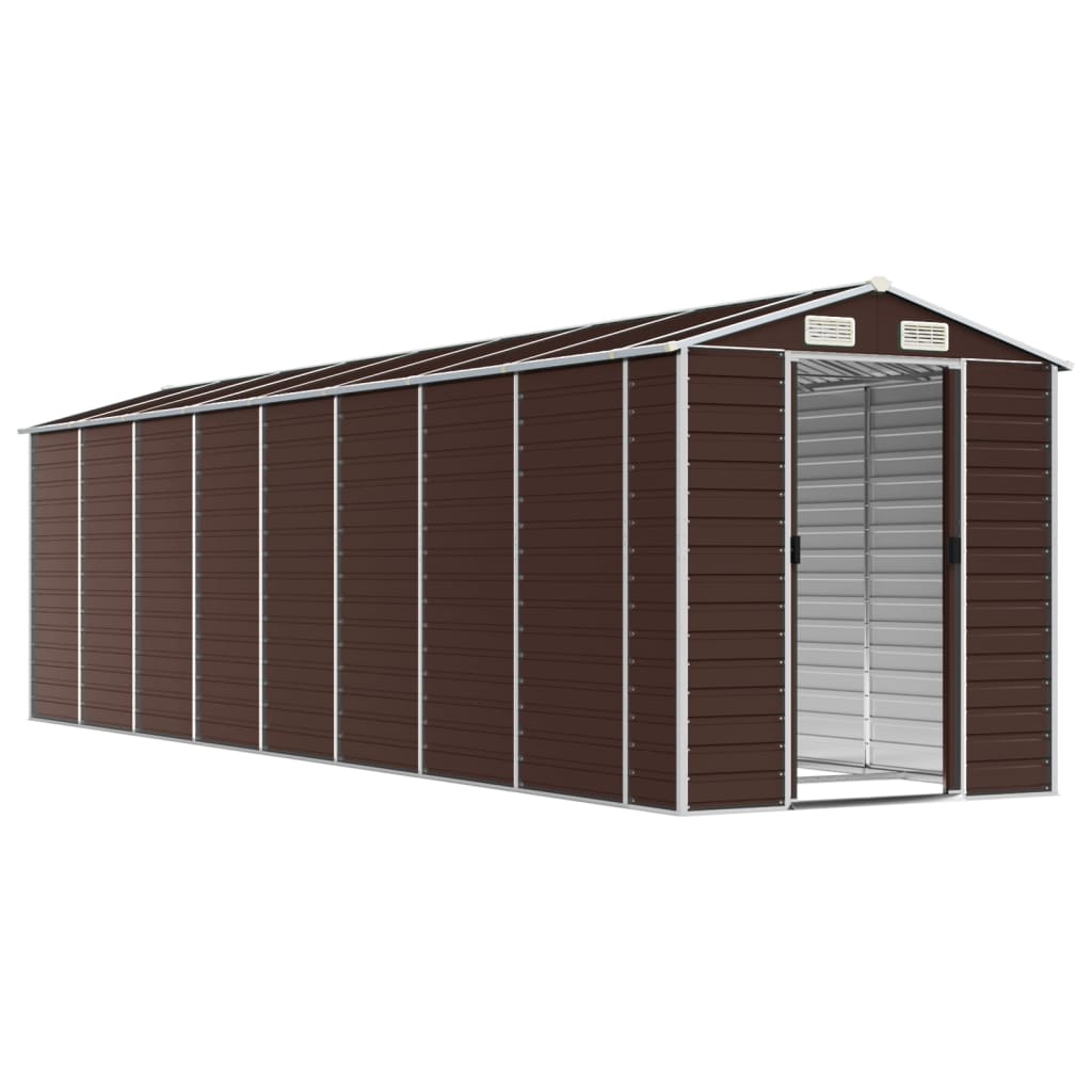 vidaXL Abri de jardin marron 191x725x198 cm acier galvanisé