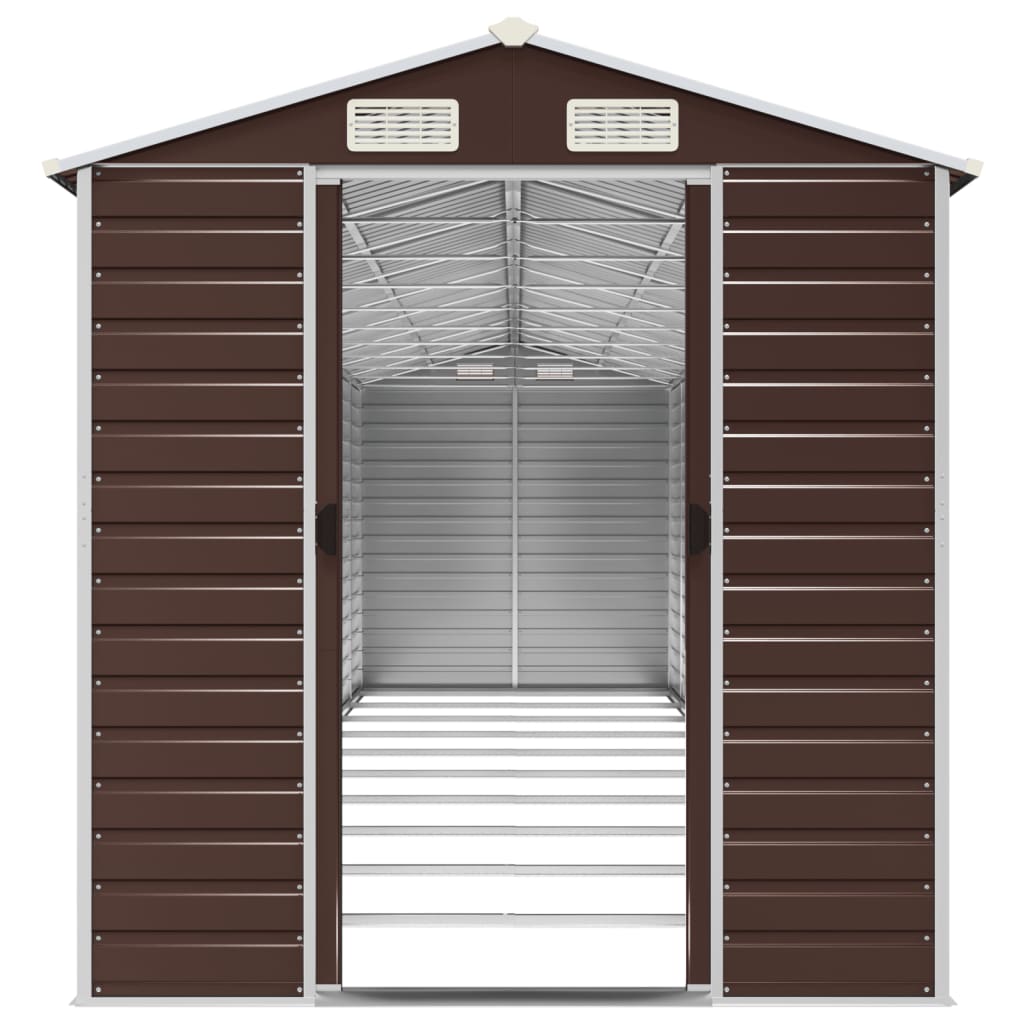 vidaXL Abri de jardin marron 191x895x198 cm acier galvanisé
