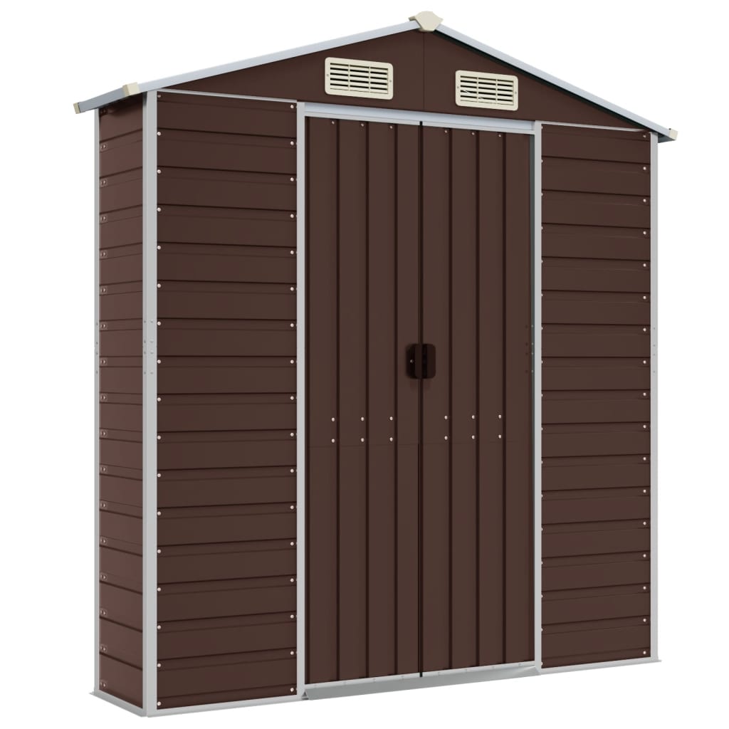 vidaXL Abri de jardin marron 191x980x198 cm acier galvanisé