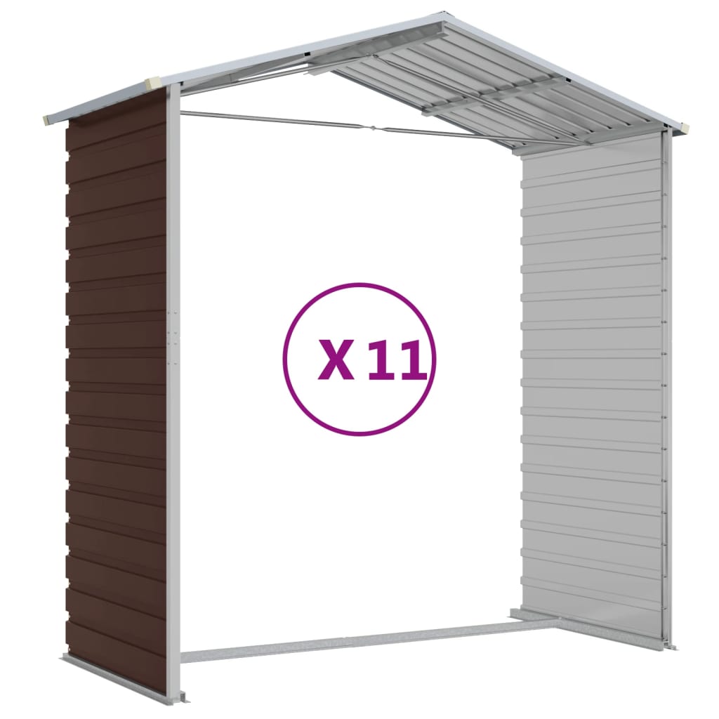 vidaXL Abri de jardin marron 191x980x198 cm acier galvanisé