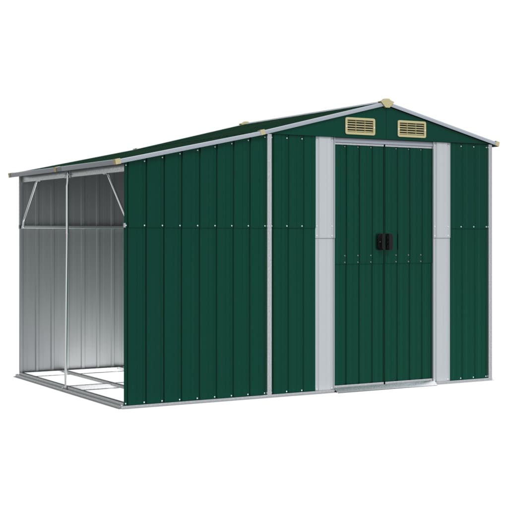 vidaXL Abri de jardin vert 277x192,5x179 cm acier galvanisé
