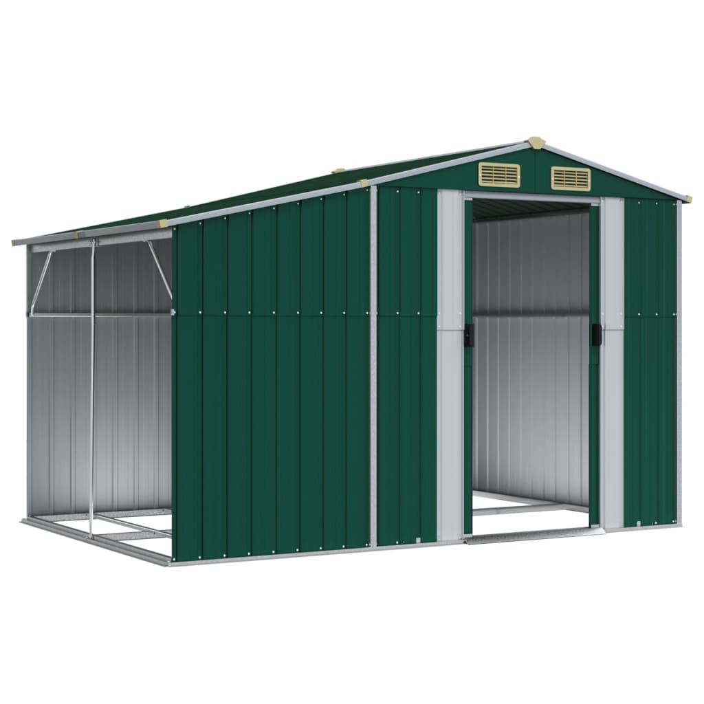 vidaXL Abri de jardin vert 277x192,5x179 cm acier galvanisé