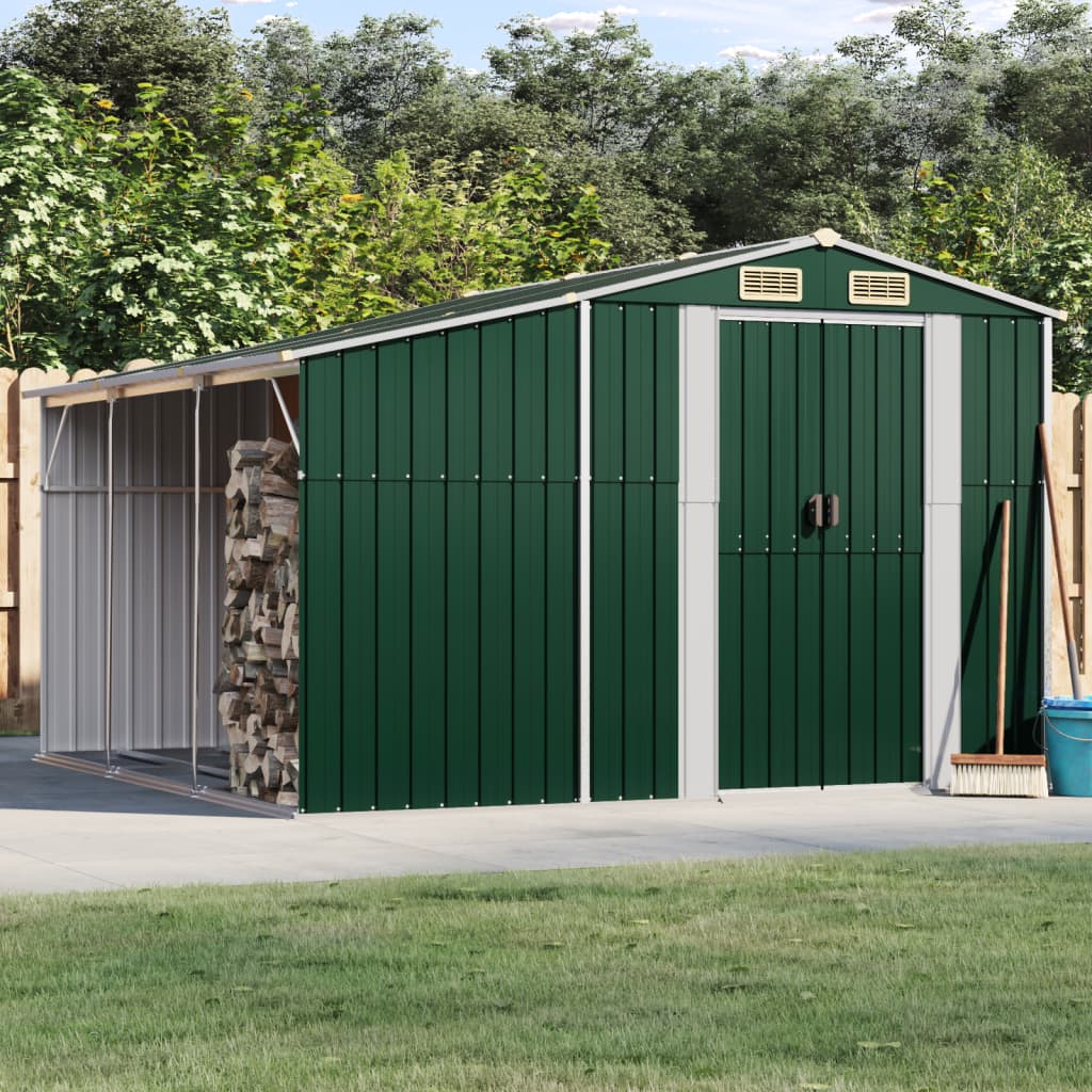 vidaXL Abri de jardin vert 277x279x179 cm acier galvanisé