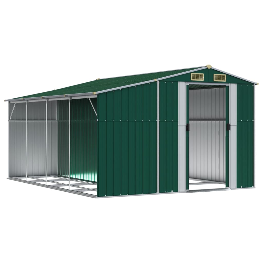 vidaXL Abri de jardin vert 277x365,5x179 cm acier galvanisé