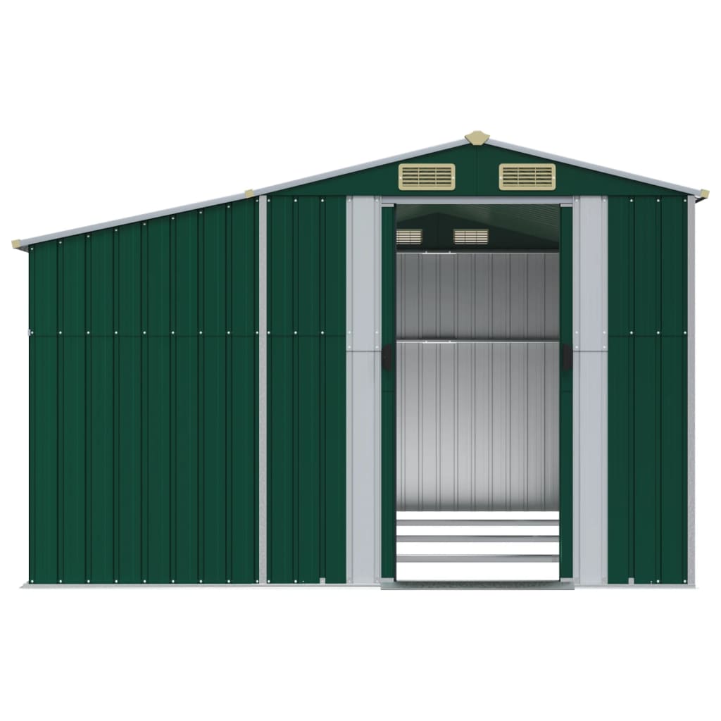 vidaXL Abri de jardin vert 277x365,5x179 cm acier galvanisé