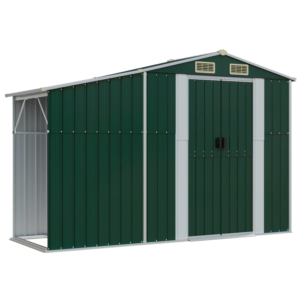 vidaXL Abri de jardin vert 277x365,5x179 cm acier galvanisé